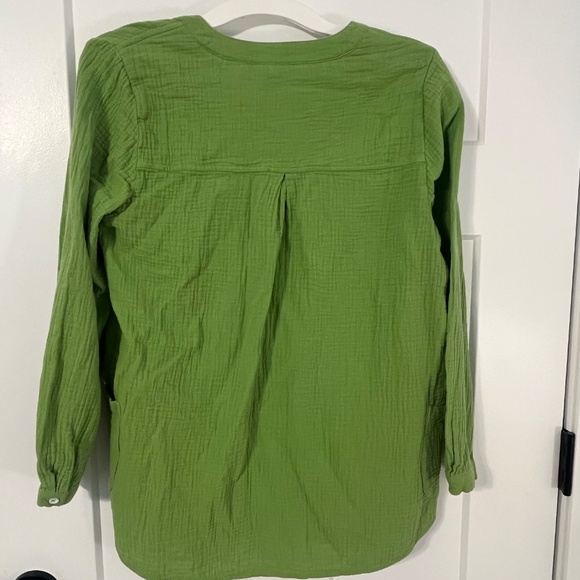 Soft Surroundings Santorini Green Gauze 100% Cotton Tunic Size Travel Casual PS - Picture 2 of 10